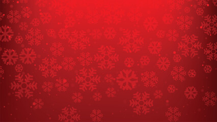 Festive Red Christmas Snowflakes Background Vector Graphic Design Template for Winter Holiday Wallpaper