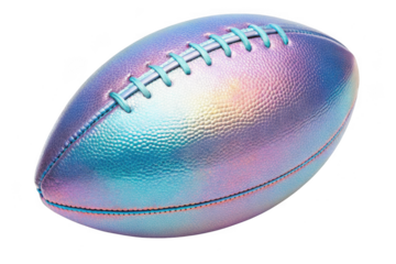 Iridescent american football isolated on transparent background