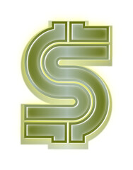 US Dollar Currency Symbol with Green Glow