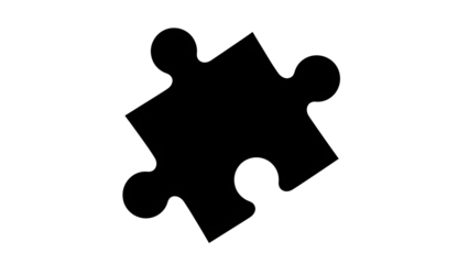 Black Puzzle Piece Silhouette Solution Concept Transparent Background