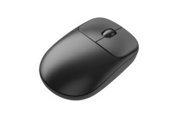 Computer Mouse with Rounded Design and Glossy Surface 3d icon in cartoon plastic style minimal isolated on transparent white background