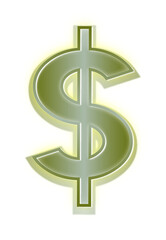 US Dollar Currency Symbol with Green Glow