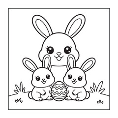 Happy Easter! Black and white coloring pages for teens, adults, and kids featuring Easter elements.