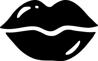 Hand Drawn Lips Silhouette