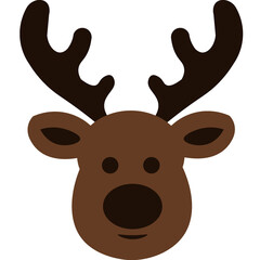 Reindeer Christmas clip art design on plain white transparent isolated background for card, shirt, hoodie, sweatshirt, apparel, card, tag, mug, icon, poster or badge