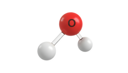 Water molecule h2o conceptual model transparent background