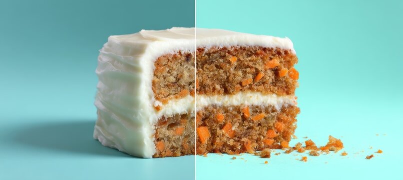 carrot cake pattern seamless background with clean cut corner mint texture