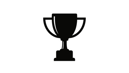 Iconic Trophy Silhouette: A minimalist, black silhouette of a classic trophy cup, symbolizing achievement, victory, and recognition against a stark background.