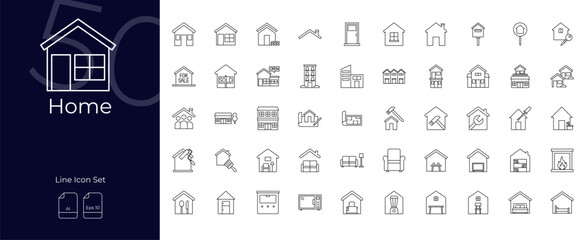 Home Line Editable Icons set © nadya bilqis