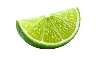 Eine saftige Limettenscheibe ist isoliert auf transparentem Hintergrund 