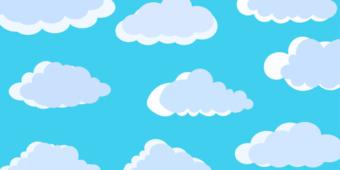 Abstract kawaii Clouds cartoon background.