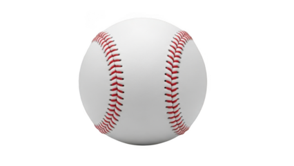 Baseball with red stitching