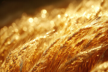Hyper-Realistic Close-Up of Wheat in Motion at Sunrise