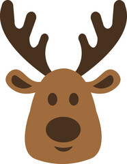 Reindeer Christmas clip art design on plain white transparent isolated background for card, shirt, hoodie, sweatshirt, apparel, card, tag, mug, icon, poster or badge