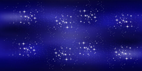 Starry vector sky. Seamless pattern © Dul