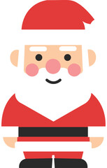 Santa christmas clip art design on plain white transparent isolated background for card, shirt, hoodie, sweatshirt, apparel, card, tag, mug, icon, poster or badge