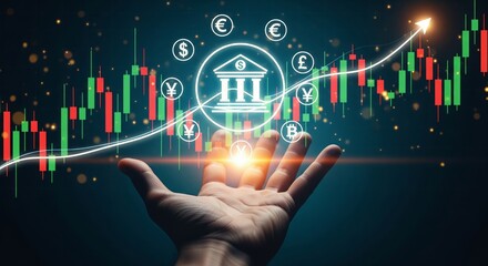 Obraz premium Global Banking and Investment Concept with Financial Market Chart