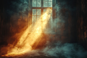 The Timeless Beauty of Sunlight and Dust Through a Historical Window