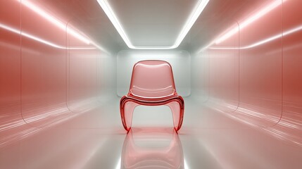 A modern office interior with armchair.