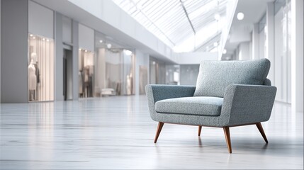 A modern office interior with armchair.