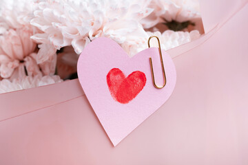 Heart-shaped card with love design for Valentine's Day