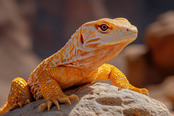 Detailed Texture of a Bengal Monitor&rsquo;s Skin Under Desert Sun