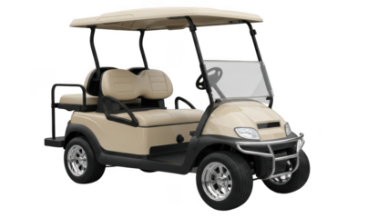 Modern beige utility golf cart
