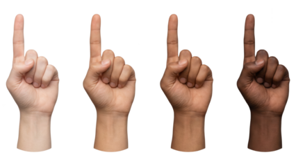 Pointing Up: Diverse Hands Showing Direction