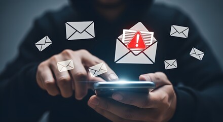 Hacker receives dangerous phishing email on smartphone