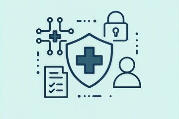 Fototapeta premium Comprehensive health data security integration featuring digital protection methods emphasizing patient safety evolving healthcare dynamics and information privacy assurance