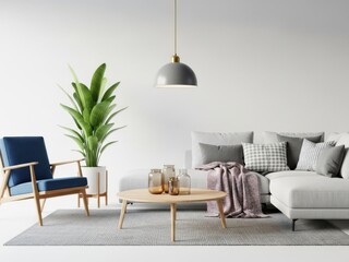 Modern living room with minimalist furniture and decor