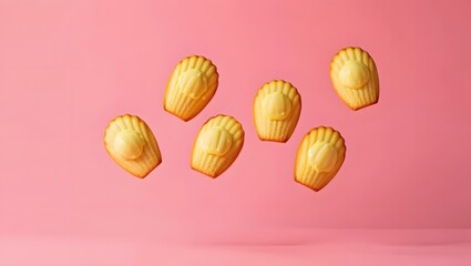 Shell-Shaped Butter Cookies on Pink Background