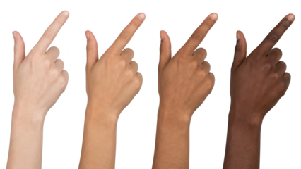 Diverse Hands Pointing Upwards - Inclusion Concept