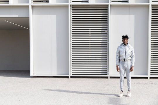 Modern architecture with man in urban setting