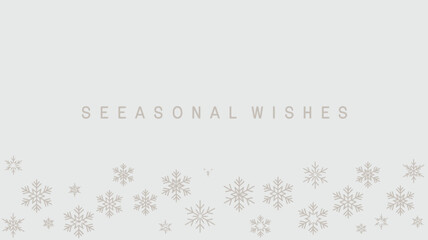 Seasonal winter wishes with elegant snowflakes on white background