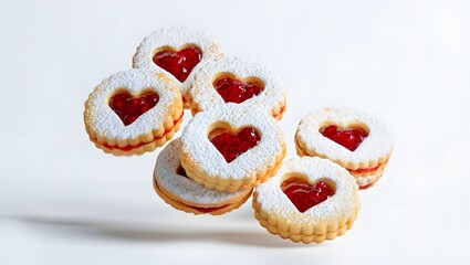 Stacked Heart Jam Sandwich Cookies