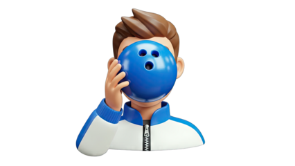 Bowling Player Holding Ball - 3D Render