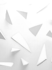 White Triangles Floating on White Background