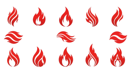 set of fire icons