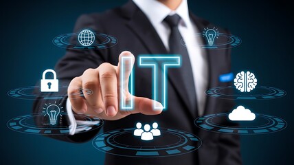 Information technology services management and digital solution concept
