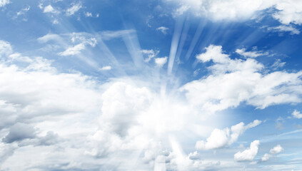 Rays in blue sky