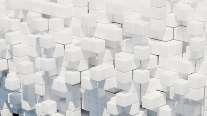 Minimalist 3D cube wall with clean lines and natural shadows perfect for futuristic or clean aesthetic visuals