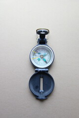 Magnetic compass. Travel, geography, navigation, tourism concept.