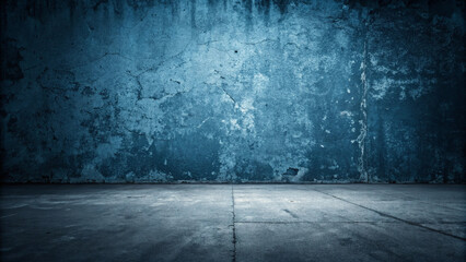 grunge interior with concrete wall and floor