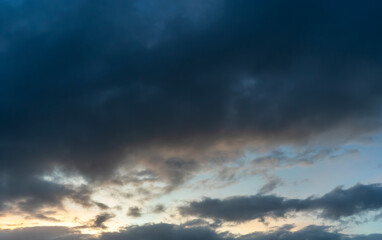 Beautiful sunrise sky and clouds after rain.