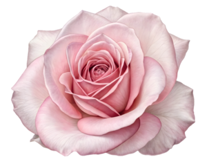 Pink rose isolated on transparent background