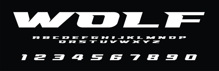 Wolf Racing Speed Alphabet Font Vector Bold Sport Typography Letters Download it in high resolution format and print in any size   © Hasan