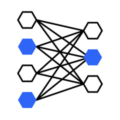 Digital Thread Icon: Vector Line Graphic for Connected Data and Lifecycle Integration Concepts. Digital thread icon, system connectivity, data continuity, and smart manufacturing.