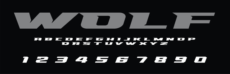 Wolf Racing Speed Alphabet Font Vector Bold Sport Typography Letters Download it in high resolution format and print in any size   © Hasan