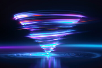 Sales funnel e-commerce with cool light streaks visualisation. 